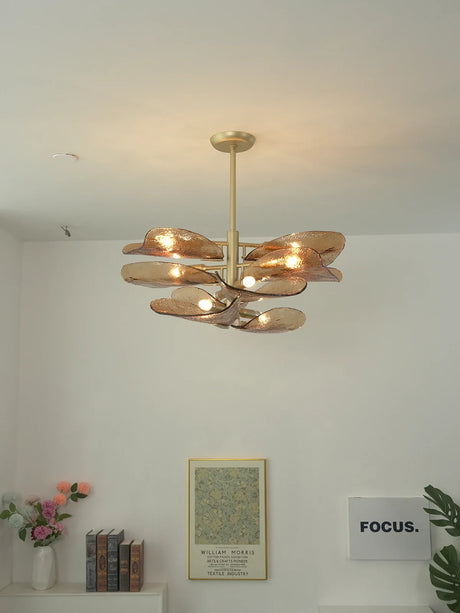 Cloud Shaped Layered Amber Glass Chandelier - OROA