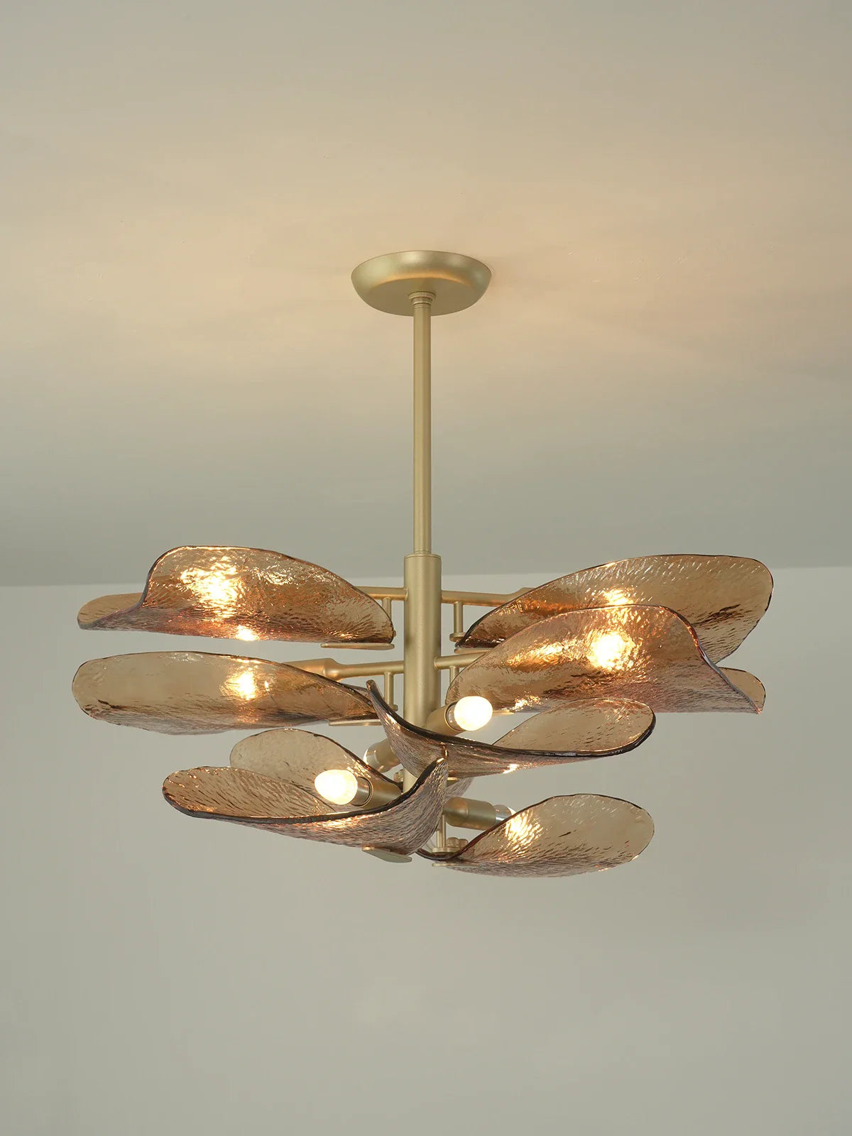 Cloud Shaped Layered Amber Glass Chandelier - OROA