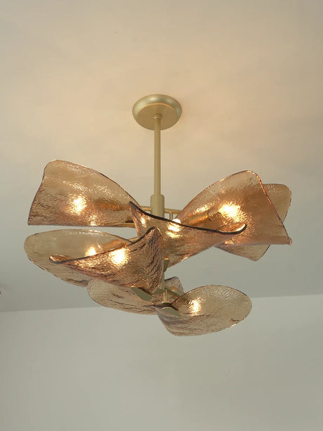 Cloud Shaped Layered Amber Glass Chandelier - OROA