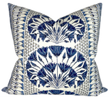 Cairo Pillow Cover in Blue and White, Thibaut Pillows