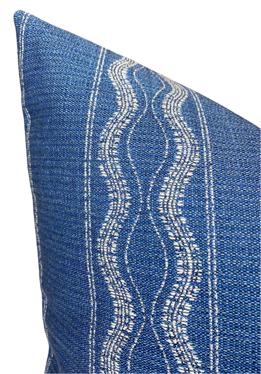 Zanzibar Outdoor Pillow Cover in Lapis Blue, Indoor/Outdoor Pillows, Peter Dunham Textiles