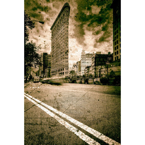 Flatiron Lines Sepia Iconic Building photographic art print by Cobra Art