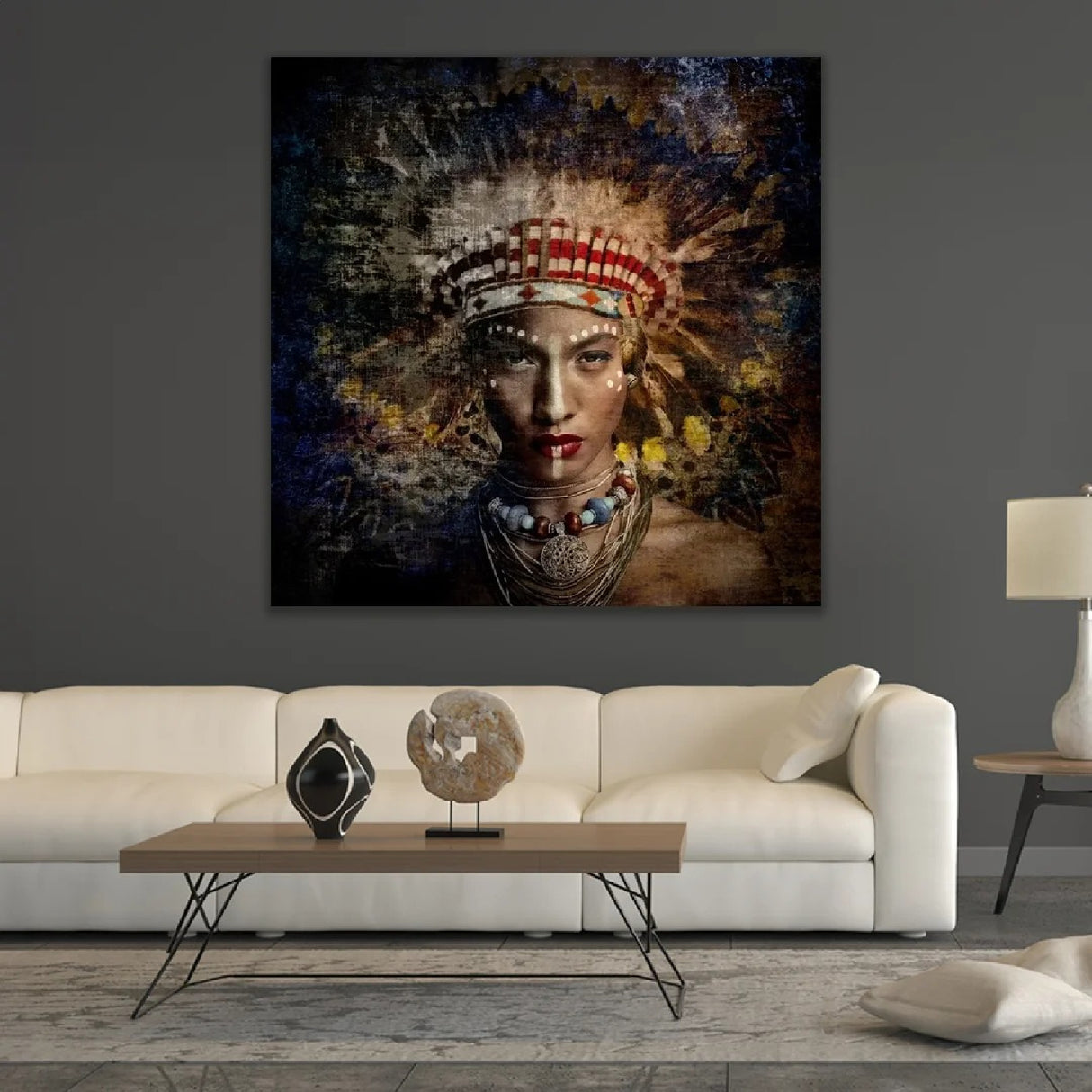 Modern European furniture - Woman With Tribal Headpiece Photographic Art - www.oroa.com