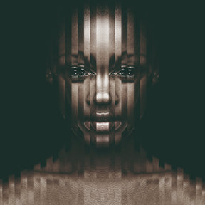 Layered Emotions Black Dimensional Woman Portrait photographic art print by Cobra Art
