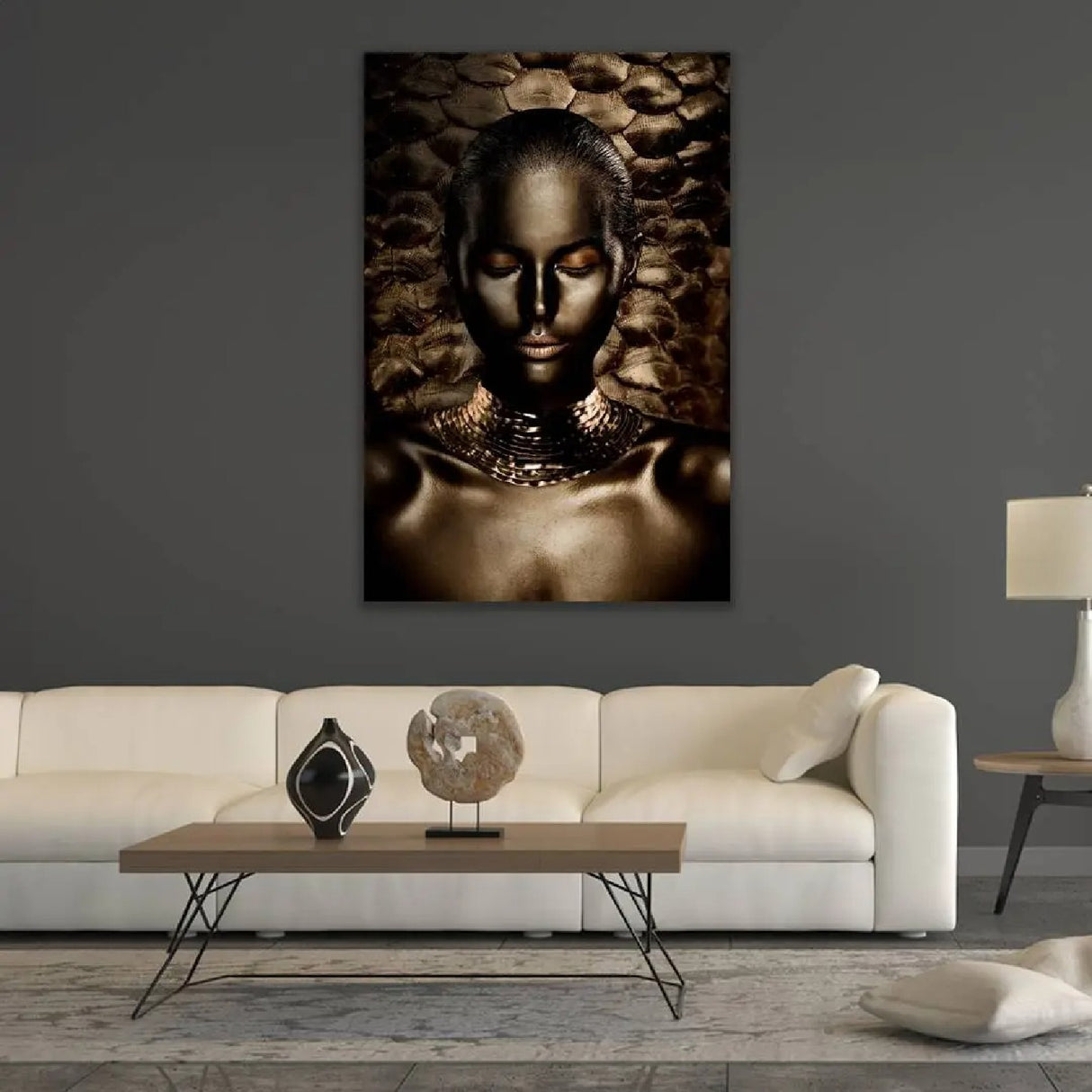 Modern European furniture - Black Painted Woman Photographic Art  - www.oroa.com