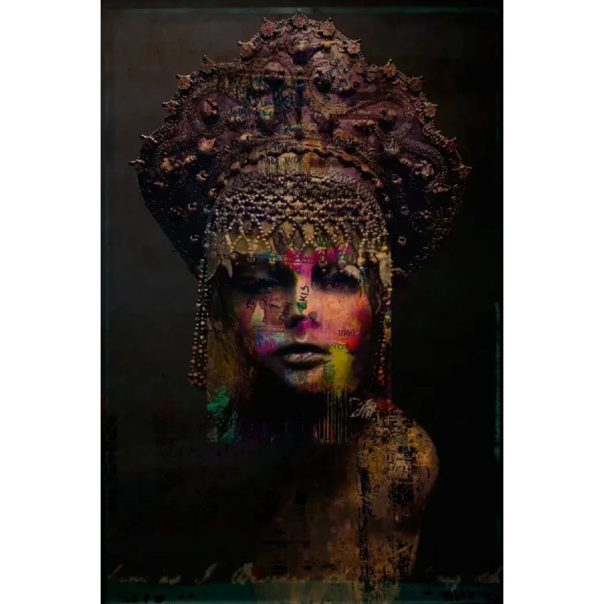   Modern European furniture - Woman with Indian Headdress Artwork - www.oroa.com | Oroa.com