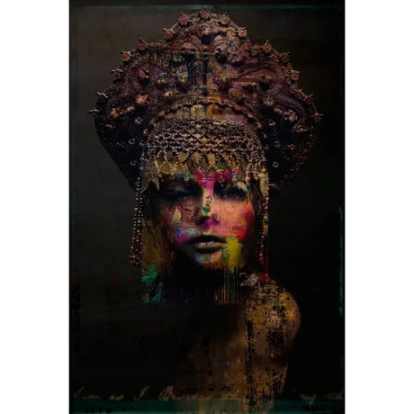   Modern European furniture - Woman with Indian Headdress Artwork - www.oroa.com | Oroa.com