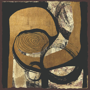 Vanishing Point Gold Swirl Left Abstract Art art print by Cobra Art