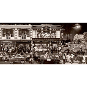   City Crowd Photographic Sepia Art | Oroa.com