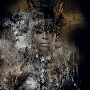 Zulu Tribal Headdressed Woman photographic art print by Cobra Art