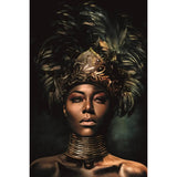 Modern European furniture - Feather Headpiece Woman Photographic Art - www.oroa.com