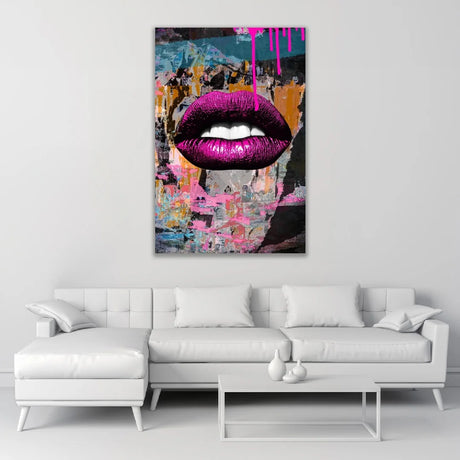 Purple Kisser Photographic Art | Cobra Art Neon Lip