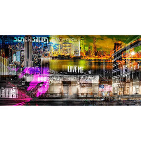 Manhattan Street Art Neon Light City photographic art print by Cobra Art