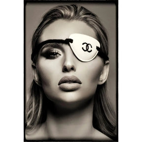 Fashion Statement Chanel Eye Patched Woman photographic art print by Cobra Art