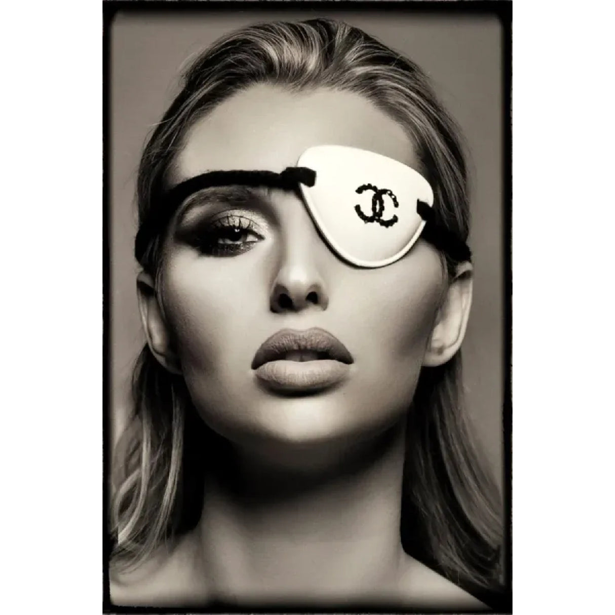   Modern European furniture - Monochrome Eye-patched Woman Portrait - www.oroa.com | Oroa.com