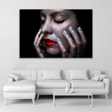 Glittering Woman Face Photographic Art | Cobra Art Scarlet Echo