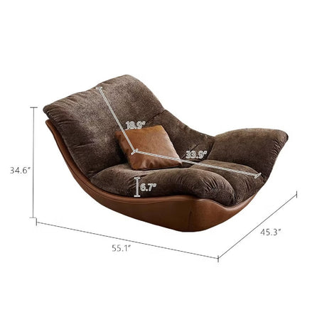 Modern European furniture - Modern Brown Textured Fabric Oversized Lounge Chair - www.oroa.com