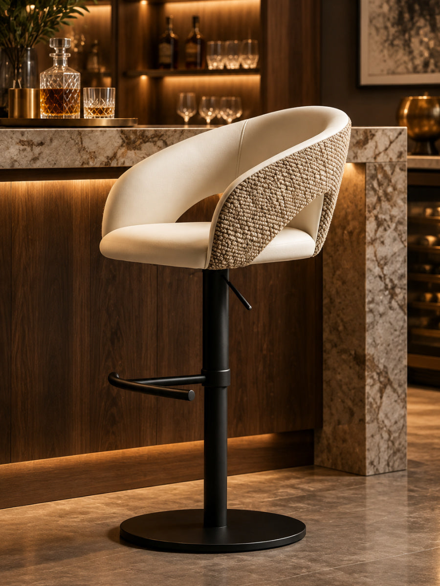 Modern European furniture - Modern Adjustable Swivel Faux Leather Bar Stool - www.oroa.com