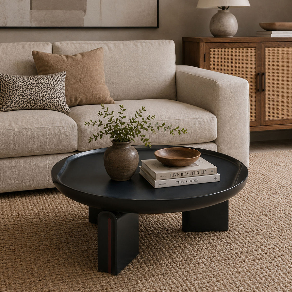 Two-Tone Round Coffee Table | OROA