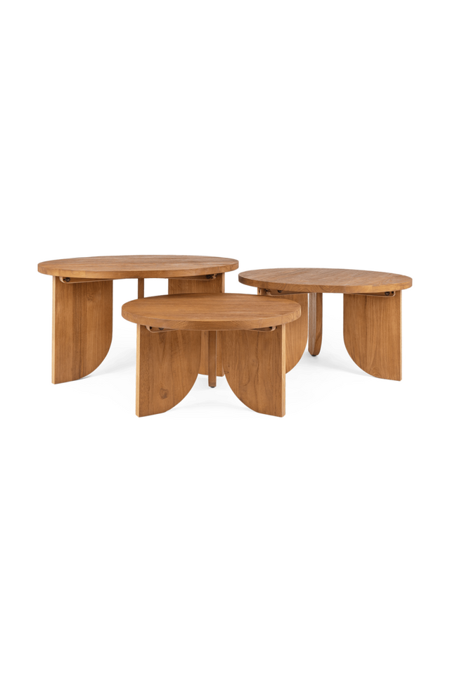 Teak Round Coffee Table Set (3) | dBodhi Ace  | OROA.com