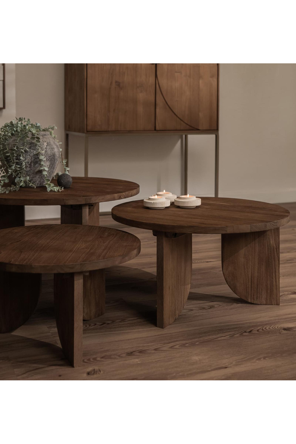 Teak Round Coffee Table Set (3) | dBodhi Ace  | OROA.com
