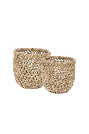 Woven Banana Leaves Hamper Basket Set (2) | dBodhi Knut | OROA.com