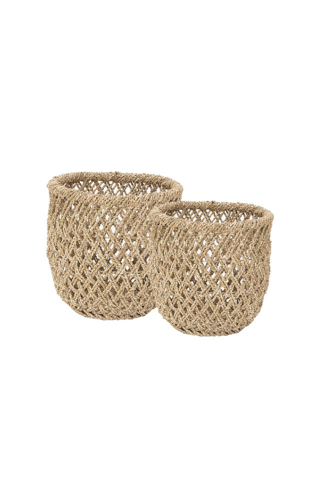 Woven Banana Leaves Hamper Basket Set (2) | dBodhi Knut | OROA.com