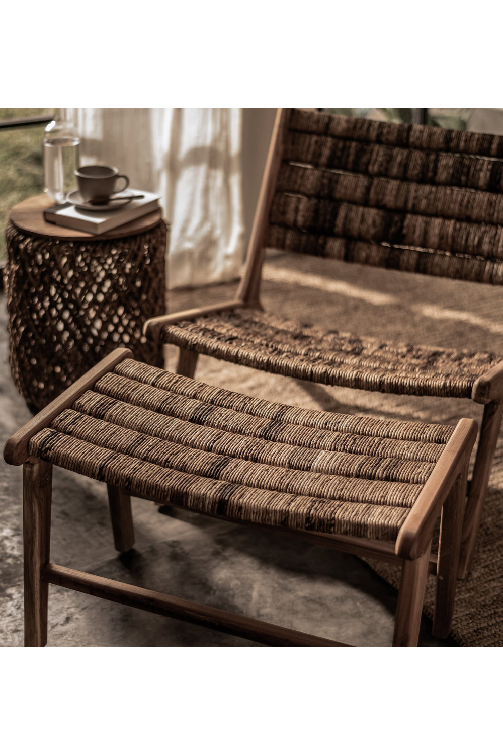 Two-Tone Abaca Footrest | dBodhi Caterpillar Beetle | OROA.com