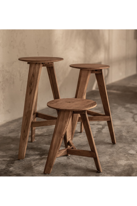 Round Teak Wood Kitchen Stool | dBodhi Berri | OROA.com