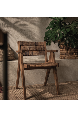 Wood Framed Abaca Dining Armchair | dBodhi Brawny | OROA.com