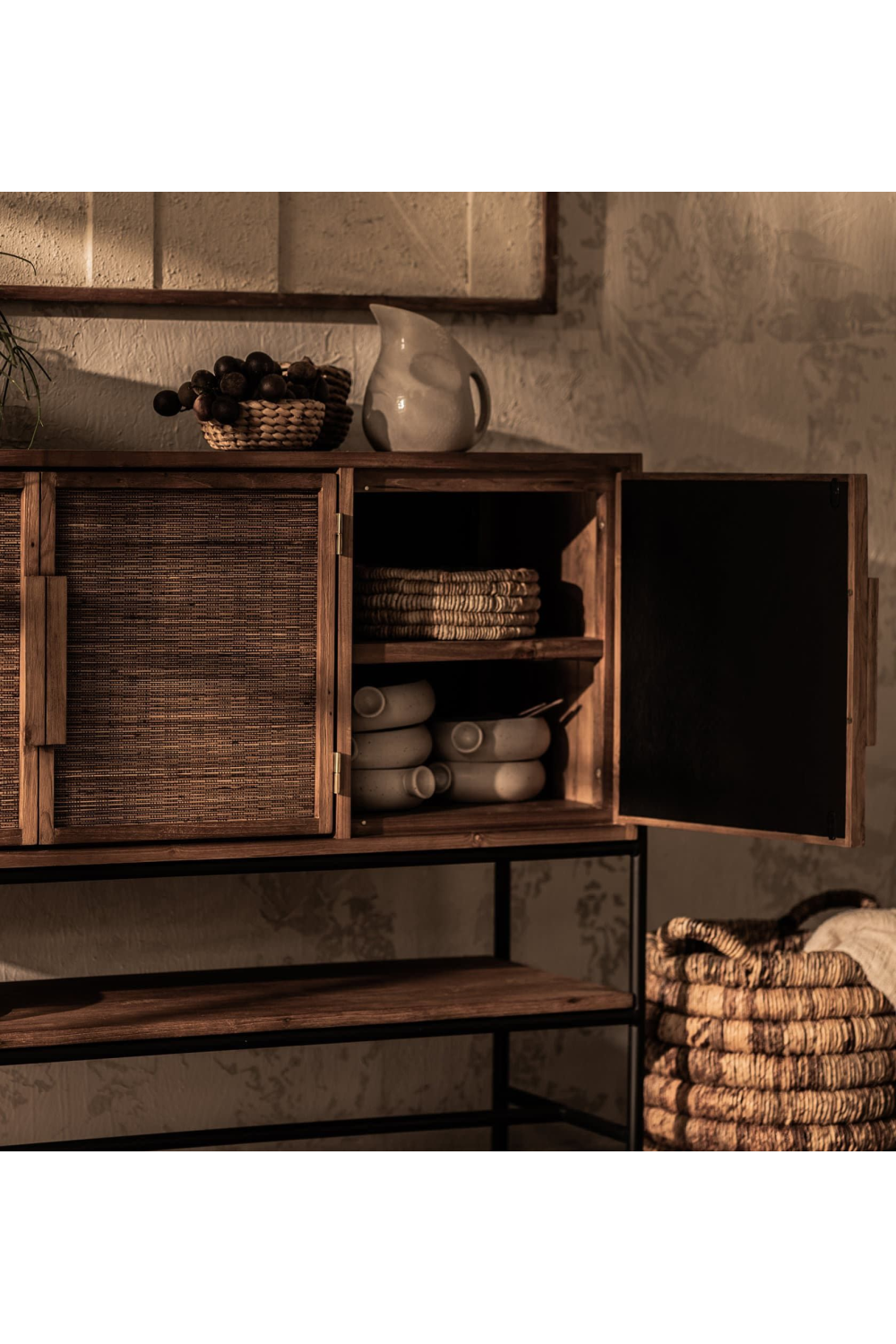 Handwoven Palm Leaves 3-Door Dresser | dBodhi Coco | OROA.com