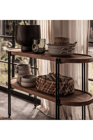 Oval Wooden Side Table With Undershelf | dBodhi Coco | OROA.com