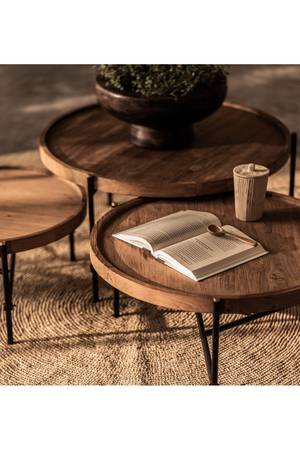 Round Wooden Coffee Table Set (3) | dBodhi Coco | OROA.com
