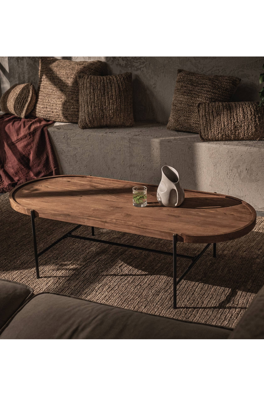 Oval Teak Wood Coffee Table | dBodhi Coco | OROA.com