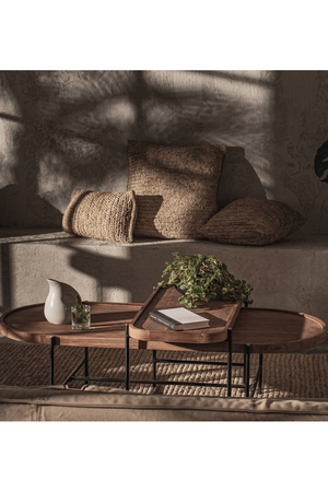 Oval Wooden Tray Coffee Table Set | dBodhi Coco | OROA.com