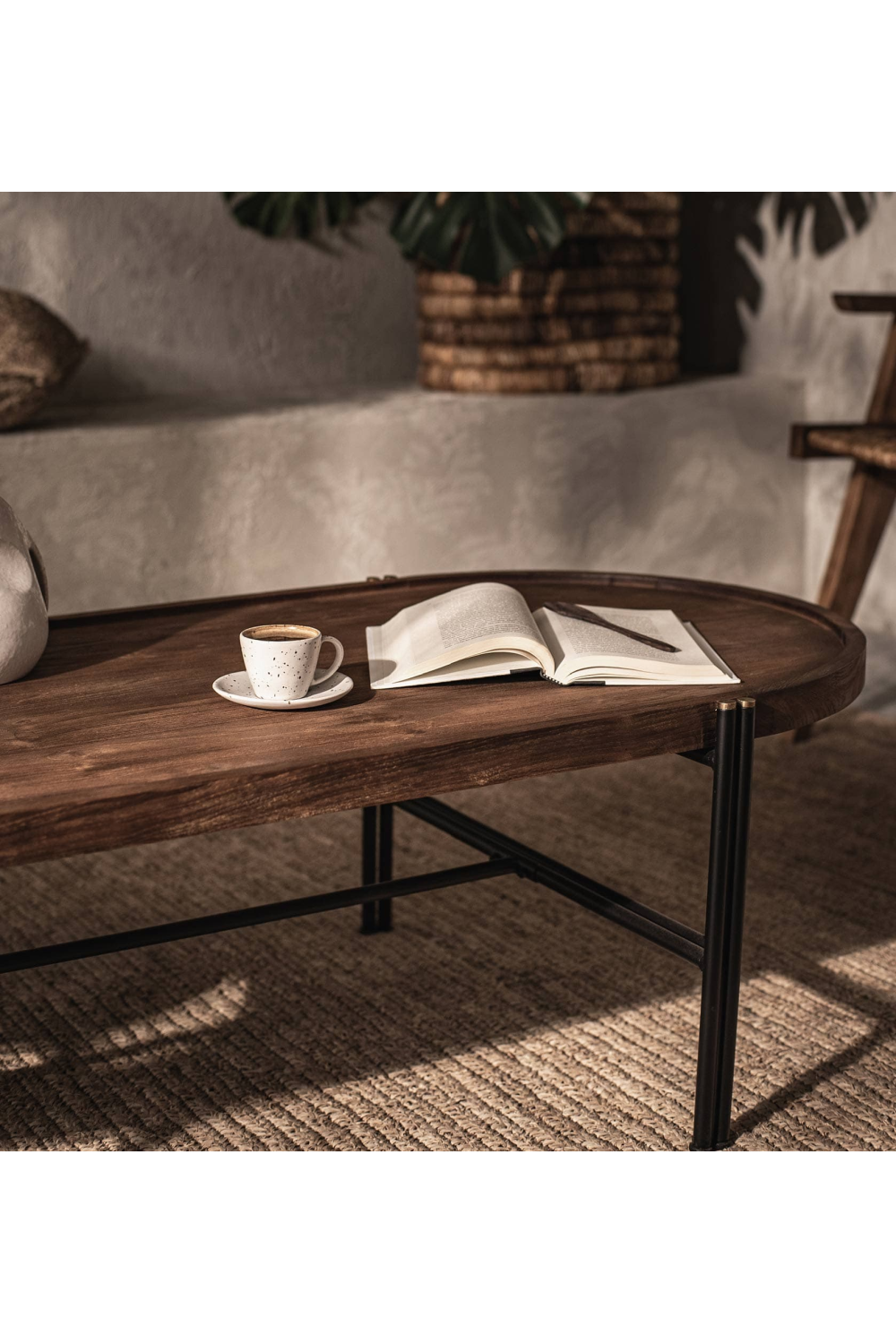Oval Wooden Coffee Table With Tray | dBodhi Coco | OROA.com