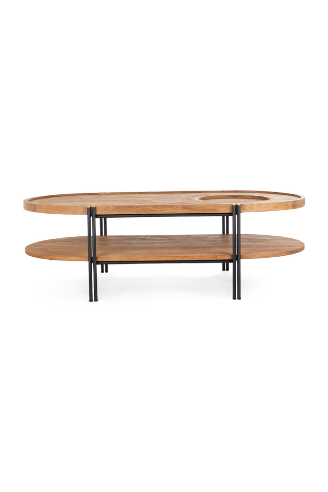 Oval Wooden Double Top Coffee Table | dBodhi Coco | OROA.com