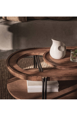 Oval Wooden Double Top Coffee Table | dBodhi Coco | OROA.com
