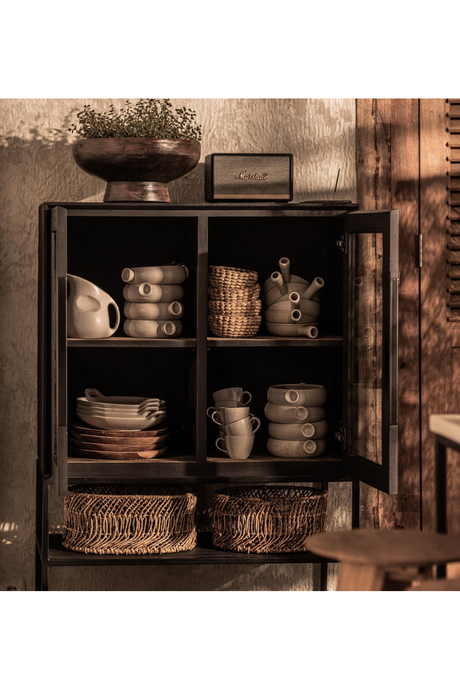 Glass Door Cabinet With Open Rack | dBodhi Karma | OROA.com