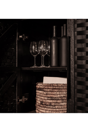 Charcoal Wooden 3-Shelf Cabinet | dBodhi Karma | OROA.com