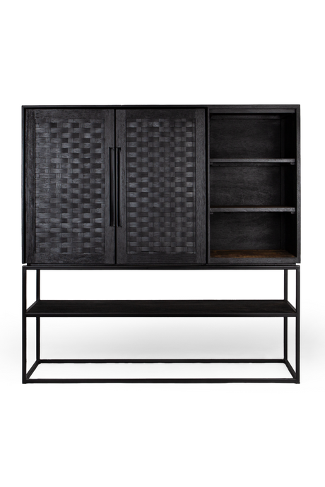Charcoal Wooden 3-Shelf Cabinet | dBodhi Karma | OROA.com