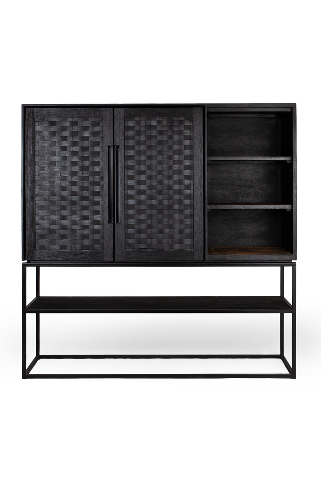 Charcoal Wooden 3-Shelf Cabinet | dBodhi Karma | OROA.com