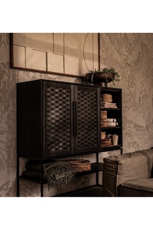 Charcoal Wooden 3-Shelf Cabinet | dBodhi Karma | OROA.com