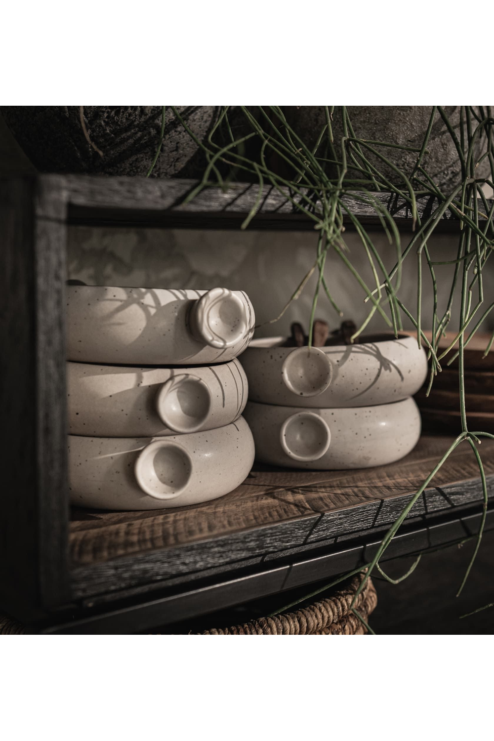 Charcoal Wooden Open Rack Low Dresser | dBodhi Karma | OROA.com