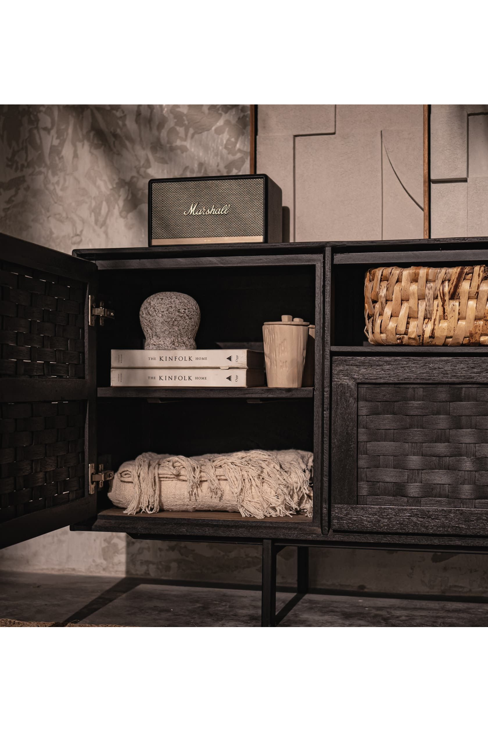 Black Wooden Industrial Low Dresser | dBodhi Karma | OROA.com