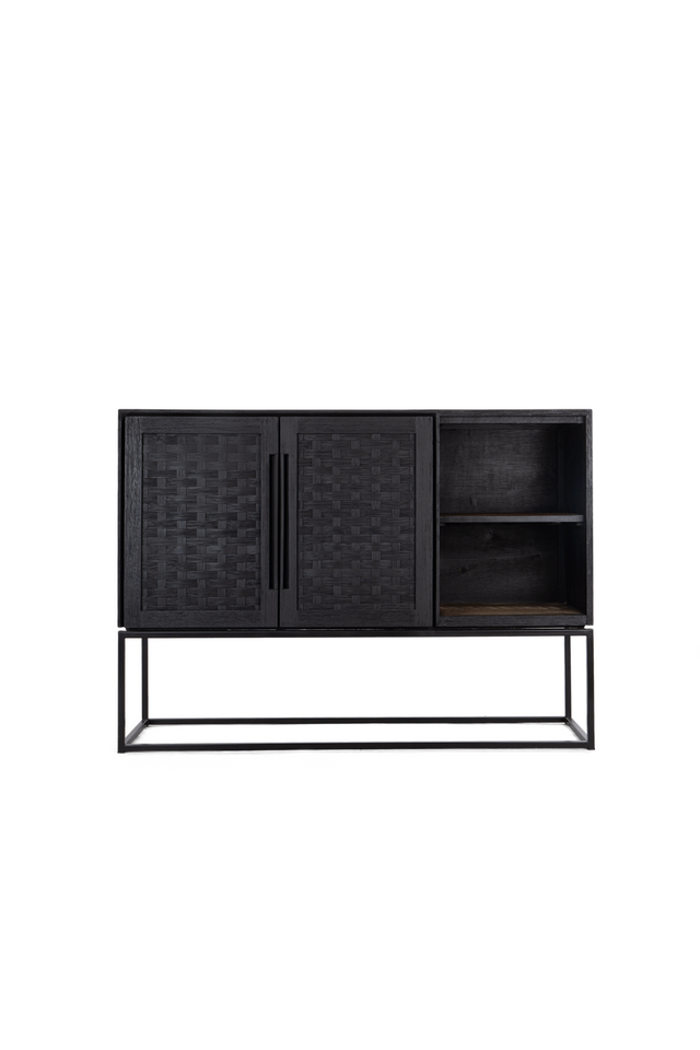 Black Woven Rattan 2-Door High Dresser | dBodhi Karma | OROA.com
