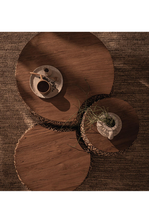 Round Abaca Coffee Table Set (3) | dBodhi Knut Padi | OROA.com