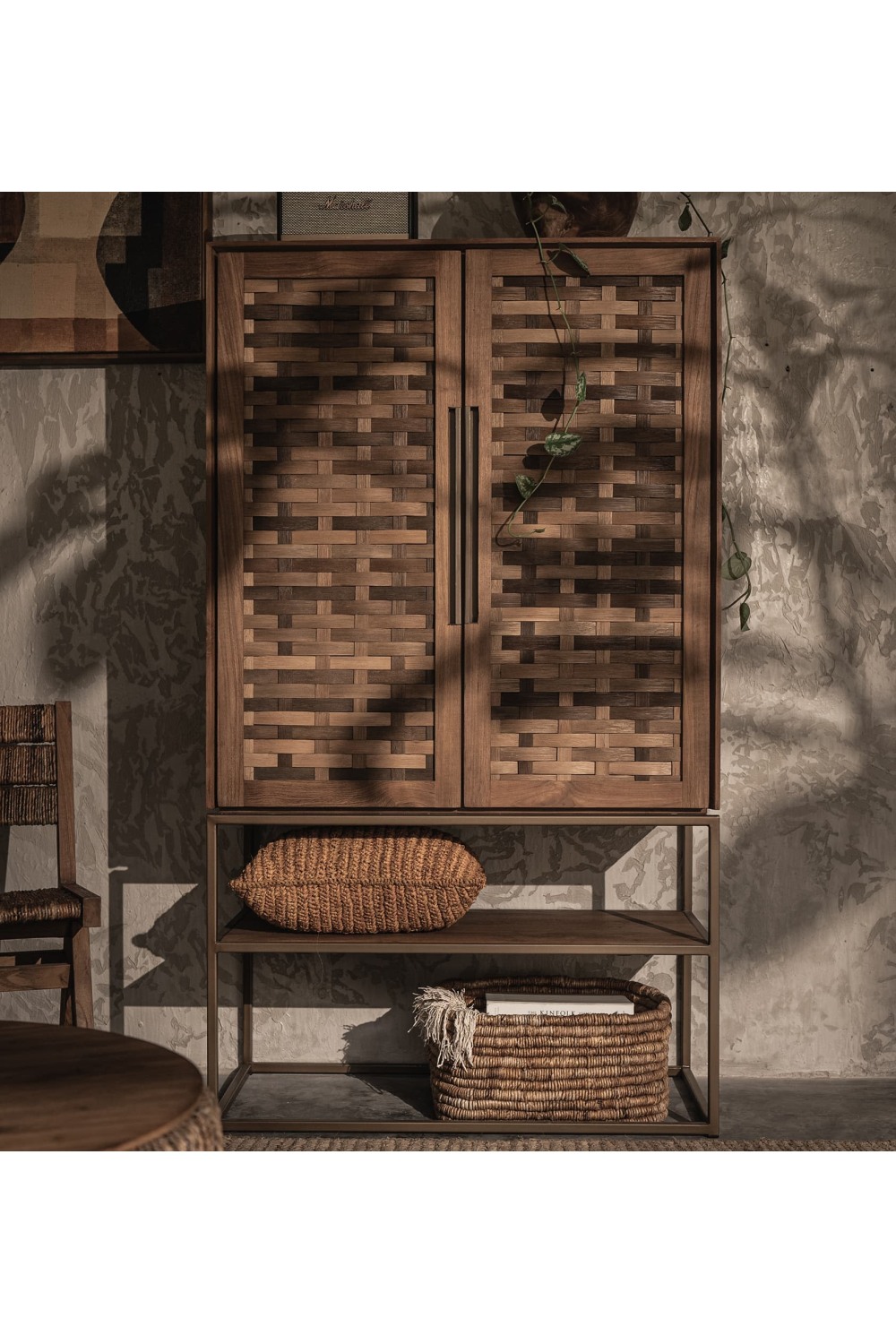 Handwoven Bamboo 2-Door Cabinet | dBodhi Karma | OROA.com