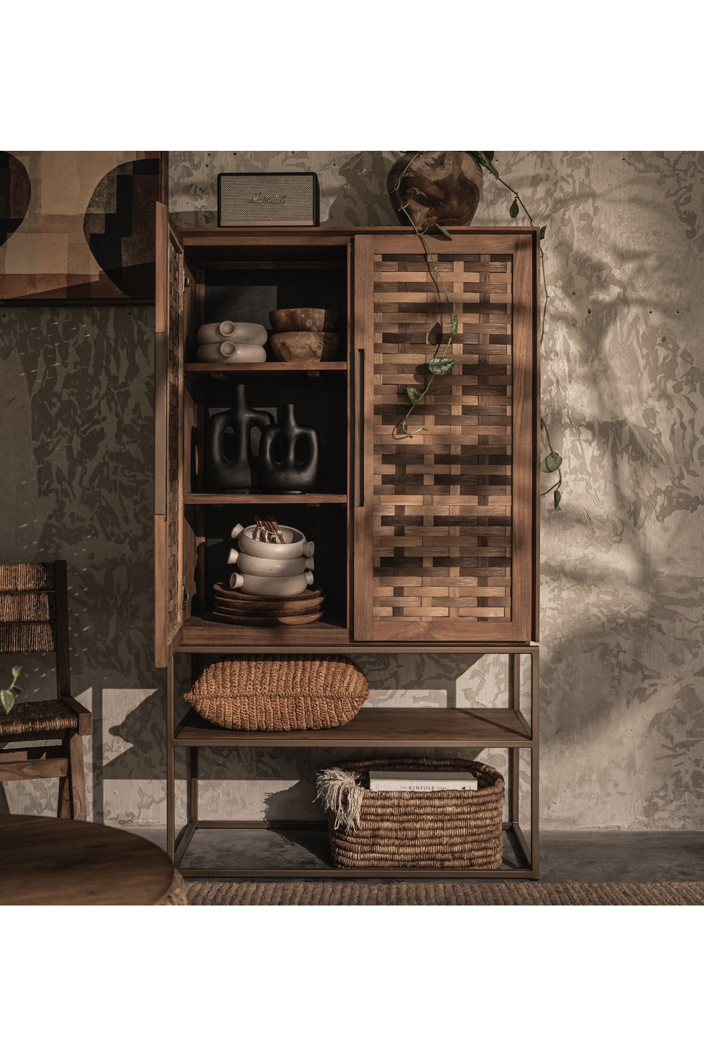 Handwoven Bamboo 2-Door Cabinet | dBodhi Karma | OROA.com