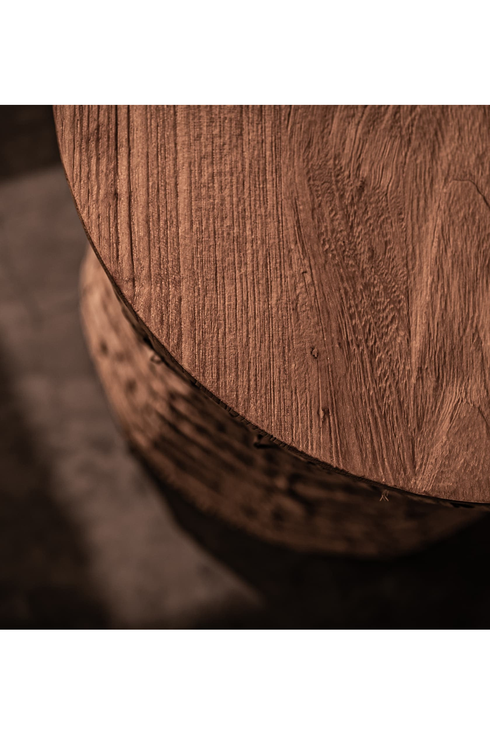 Hourglass Shaped Wooden Stool | dBodhi Rebana Sopran | OROA.com